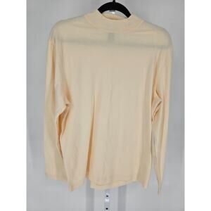 PB Basics Womens Sz XL Long Sleeve Mock Neck T Shirt Cream Color